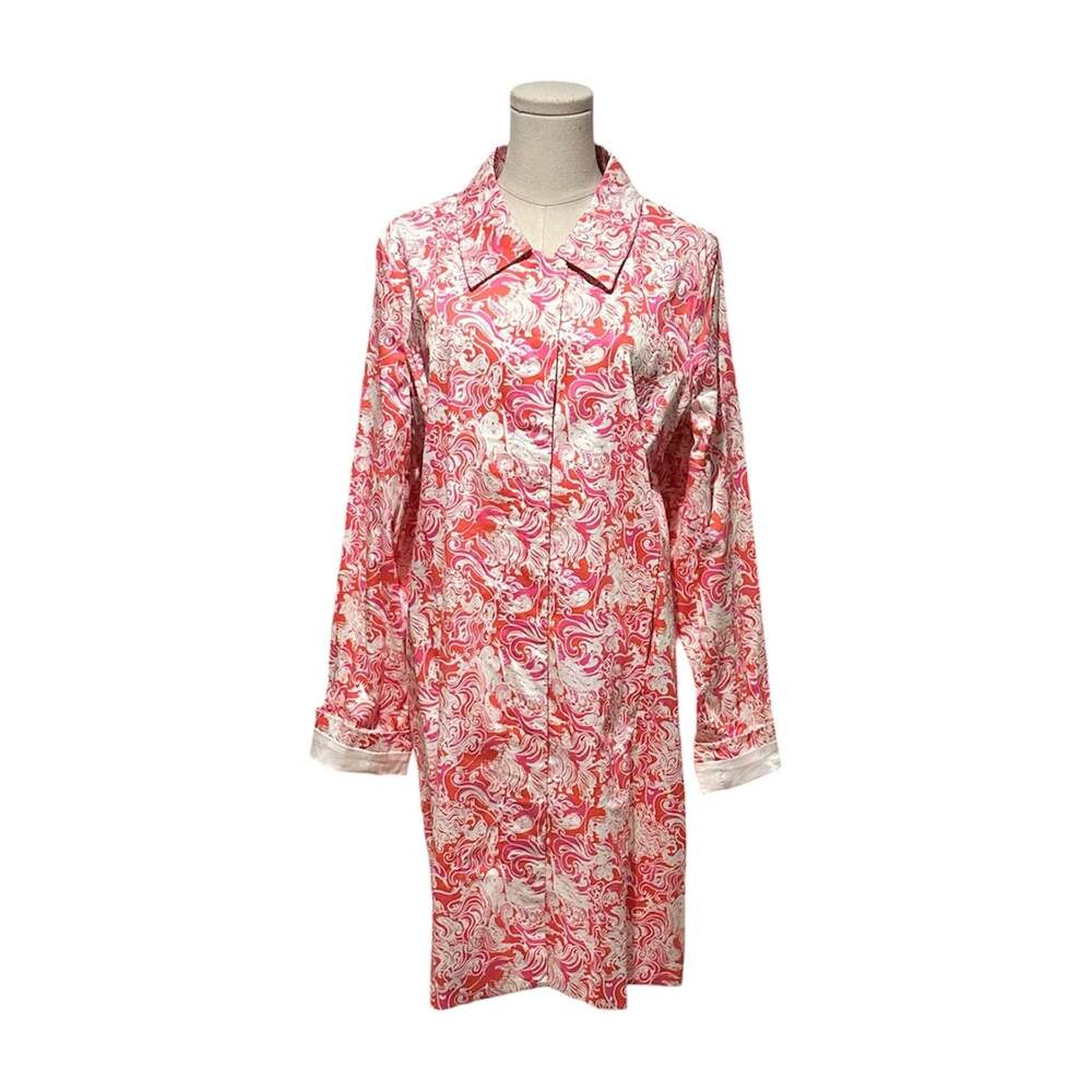 Key West Multi Silk Menagerie Print Robe Women’s Size 12 NWT